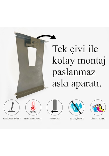 Osmanlı Desen Cam Tablo 4mm Temperli