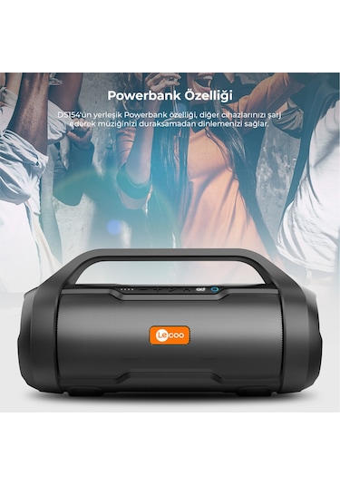 Lecoo DS154 30W Kablosuz Bluetooth 5.0 RGB Aydınlatmalı TWS Stereo Boombox Taşınabilir Hoparlör