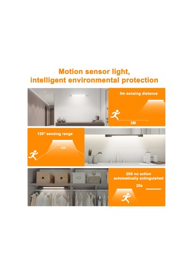Leezsing Dolap Işığı: Akıllı Vücut Algılama, 3 Renk Tonu, Sürekli Parlaklık Ayarı, 270 Döner Algılayıcı, 4000mah Pil, Manyetik Taban Diğer