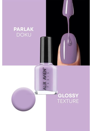 Alix Avien Lila Oje 75 Yüksek Pigmentli Uzun Süreli Kalıcılık Hızlı Kuruma Nail Lacquer 75
