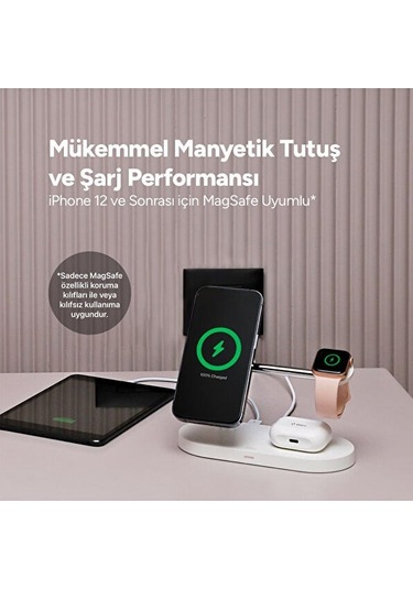 Ttec Aircharger Quattro M Magsafe Uyumlu Led Li Kablosuz Hızlı Şarj Standı