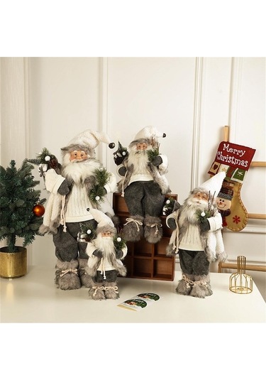 Novahub Beyaz Noel Baba Bebek 2024 Yeni Yıl Noel Süslemeleri Ev Için Yaldızlı Alışveriş Merkezi Noel Ağacı Peluş Bebek 2023 Navidad White Santa 43cm White Santa 43cm