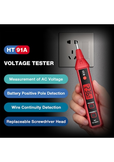 Springsun Habotest Ht91a Temassız Dijital Voltaj Dedektörü 12 400v Kırmızı Pil Yok