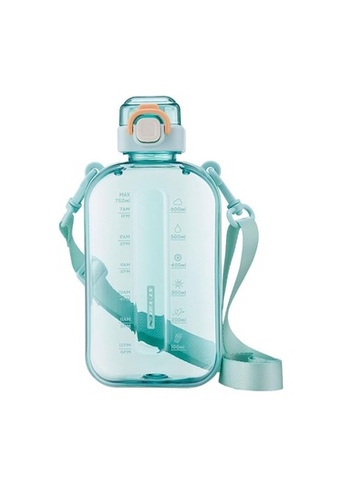 24 Oz Düz Kare Su Şişesi Seyahat Şişesi Taşınabilir Bpa Torba Seyahat Sporları İçin Ücretsiz Sızdır Yalıtımlı Büyük Su Şişesi Yeşil Yeşil