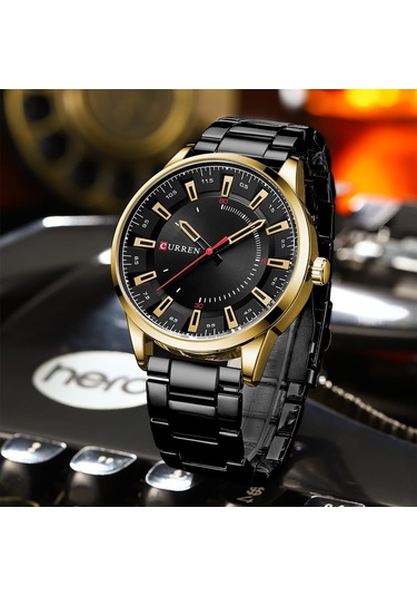 Curren M8406 Quartz Kol Saati-orjinal Kutusunda Siyah-gold Gold
