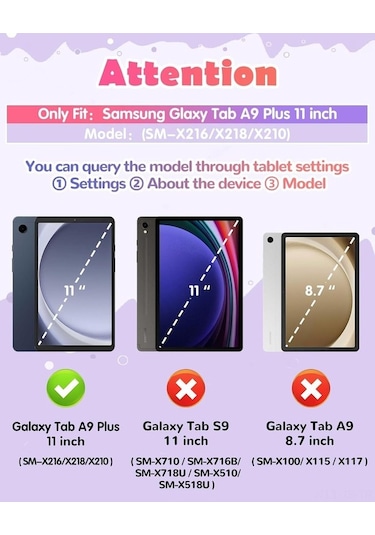 Fastbuy Samsung Galaxy Tab A9 Plus Uyumlu Pembe Silikon Yumuşak Kapak Döner Ayaklı Askılı Tellili Kılıf