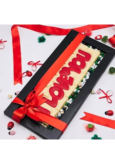 Nin Chocolate I Love You Tablet Çikolatalı Çakıl Taşı Draje Kutu