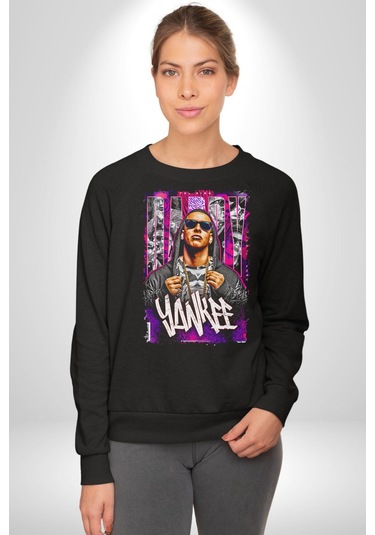 Daddy Yankee Müzik Star Kadın Erkek Siyah Sweatshirt Siyah