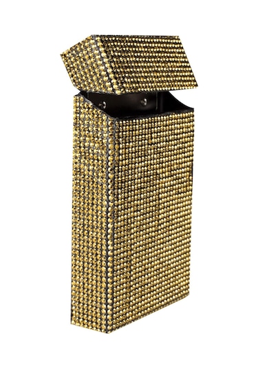 Nesgıft Kadın Gold Swarovski Taşlı Ince Uzun Sigara Kutusu
