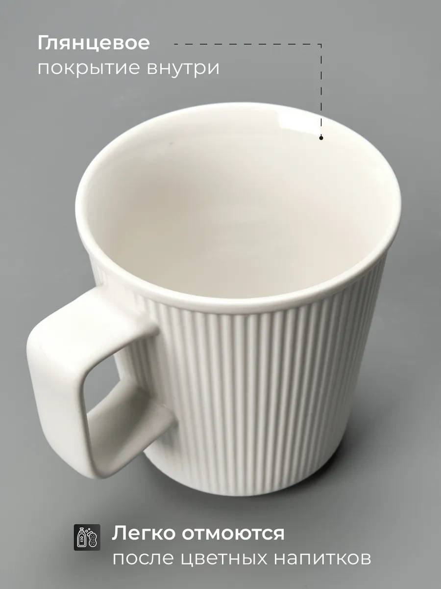 Joland Çay Ve Kahve İçin Seramik Kupa Seti 6 Parça 350 Ml 430812336 Beyaz