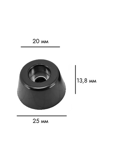 Expertland Vida İçin Yuvarlak Gösterge Ayağı, 25x20x13,8mm 191147640 Siyah
