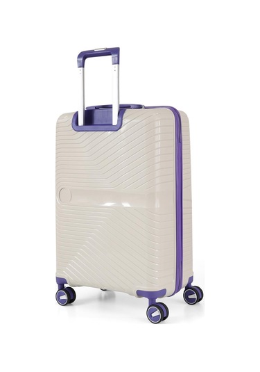 Ççs 5239 Polipropilen Büyük Boy Valiz Beyaz-mor