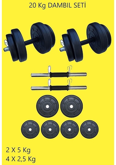 Moccastyle Dambıl Ağırlık Vücut Geliştirme Seti 20 KG