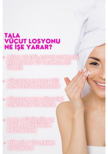 Tala Epilasyon Sonrası Nemlendirici Losyon Aydınlatıcı Vücut Losyonu 100 ML