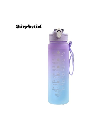 600ml/750ml/1000ml Spor Şişesi Zaman Ölçeği İle Açık Degrade Renk İçme Suyu 750-850ml Purple-c 600ml To 1000ml 750-850ml Purple-c