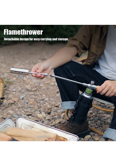 Ise Mount Gümüş Ahşap Saplı Kamp Ayrılabilir Gastorch Yüksek Güç Açık Gümüş