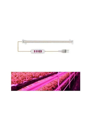 Tongxida Led Bitki Büyüme Lambası, 30cm Pembe, Akıllı Uzaktan Kumandalı Dolap Işığı Zaman Saksı Bitkisi Pembe
