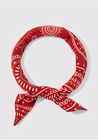 Mavi - Kırmızı Bandana 1912969-10076 Kırmızı