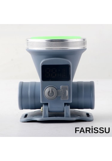 Ultra Güçlü 60w Dijital Göstergeli Kafa Feneri Şarjlı, Su Geçirmez, 3 Modlu Siyah