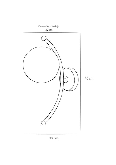 Luzarana Nora Siyah-gold Metal Gövde Bal Camlı Tasarım  Aplik Sarı