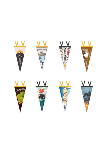 Ebitda Kamp Bayrağı - 3g Keçe Çadır Süsü, Açık Hava Ve Parti Dekorasyonu 140mm İp, Çok Renkli Çok Renkli