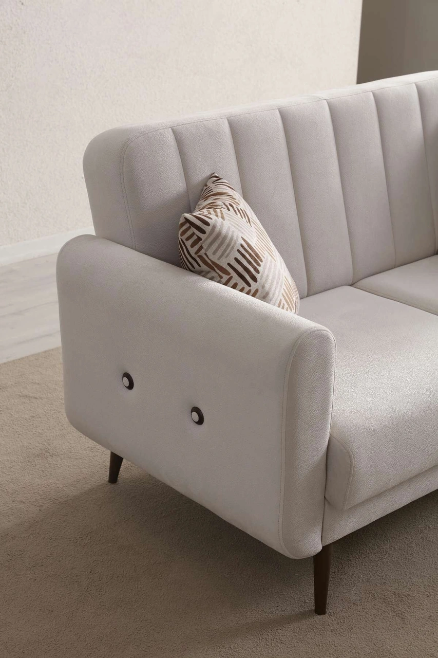 Bona 2'li Koltuk - Ceviz Ayak Valebo-03 Bej