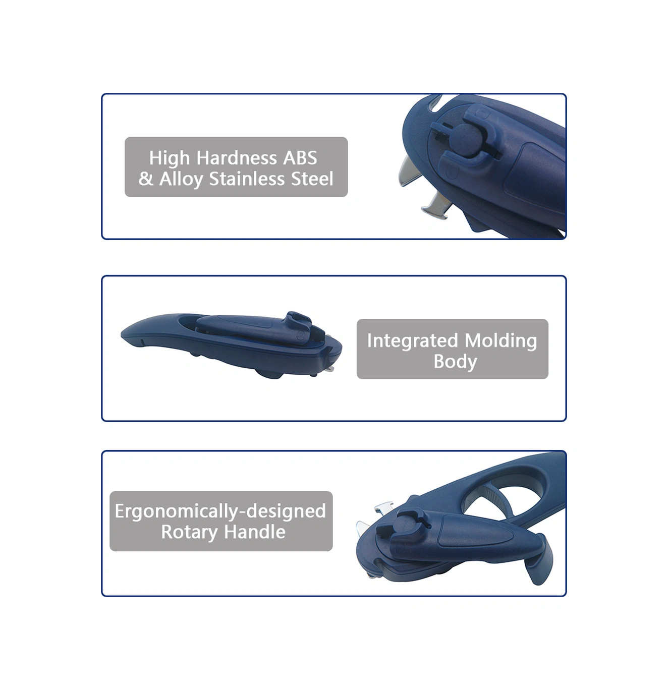 Youmex 8-in-1 Çok Fonksiyonlu Mutfak Aleti: Paslanmaz Çelik Konserve Açıcı, Şişe Açıcı, Kamp Ve Seyahat İçin Mavi Poşetli Koyu Mavi
