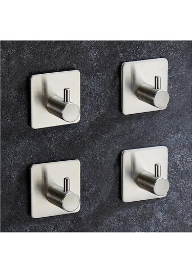 Zift Unique 4 Adet Paslanmaz Çelik Banyo Askısı / Bornoz Askısı / Havlu Askısı / Havluluk / Askılık Diğer