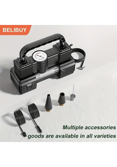 Xuweiwei Siyah 12v Dc Taşınabilir Otomatik Lastik Şişirme Pompası Dijital Basınç Göstergeli Araba Bisiklet Balon