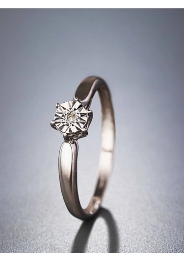 Uvelirnye Tradicii 925 Ayar Gümüş Doğanın Elmaslı Yüzüğü 76541150 Gri