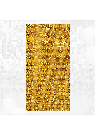 Işıltılı Pul Payetli Arka Fon Paneli, 30cm X 30cm - Altın 1+