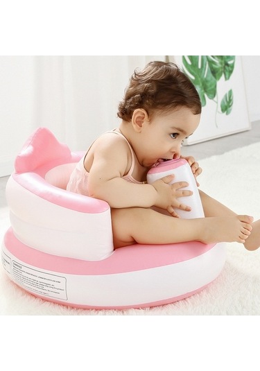 Pazly Şişme Bebek Koltuğu - Taşınabilir Beslenme, Banyo, Oyun Sandalyesi Mavi