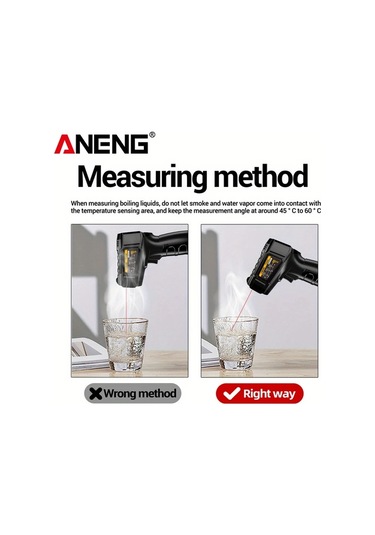 Boatshop1 1 Adet Aneng Th202 Kızılötesi Termometre Higrometre Temassız Ölçüm -50 600 Lcd Ekran Abs Reçine Pil İle Çalışır Th202 Red