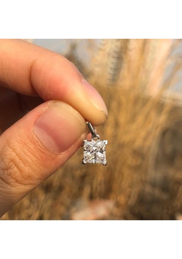 Lüks 100% 925 Ayar Gümüş Oluşturulan Moissanite Taş Sarkık Kolye Güzel Takı Kolyeler Altın - Gümüş