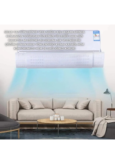 Coofbe Delikli Yapışkanlı Ayarlanabilir Klima Hava Yönlendirici Aparat Klima Aparatı Siperlik Yön Aparatı