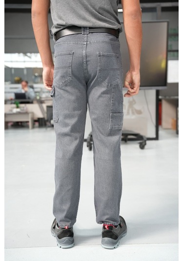 Uniprom İş Pantolonu Kot Kumaş Titan Flex Model Gri Gri