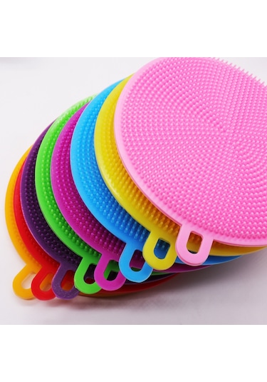 2 Adet Tükenmeyen Silikon Bulaşık Süngeri Çok Amaçlı Bez Tutacak N111153 Çok Renkli