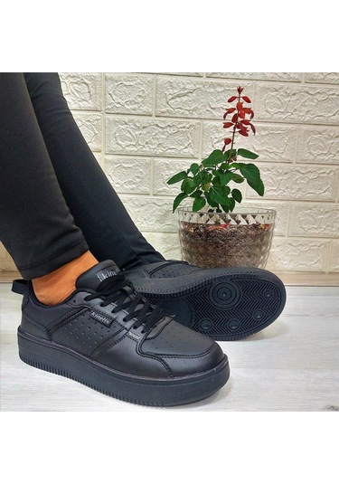 Kinetix Enner Pu Siyah Comfort Fuspetli Atom Sneaker Spor Ayakkabı 001