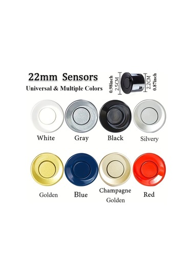 Dashanshop Hippcron 4 Sensörlü Park Sensörü Kiti Lcd Ekranlı Universal 8 Renk Gümüş