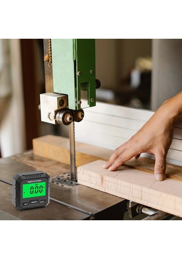 Honeybeeshop Siyah Hassas Dijital Açı Ölçer Lcd Arka Aydınlatmalı 0 01 Derece Hassasiyet Manyetik Taban Dıy Projeler İçin