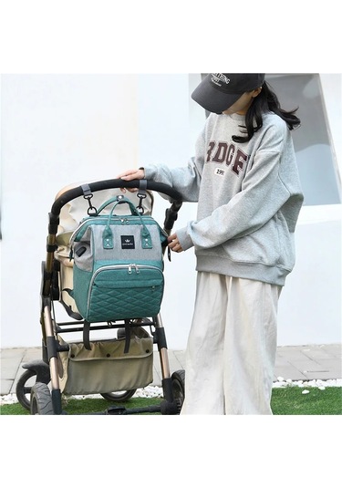 Jialan Anne Çantası Çok Fonksiyonlu Anne Ve Bebek Çantası Elmas Yeşil