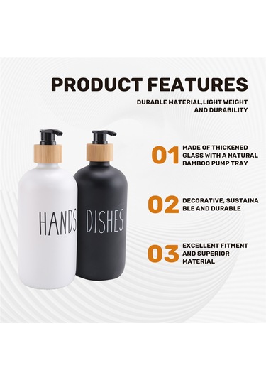 Xiaaokeji Mutfak Lavabosu İçin El Ve Bulaşık Deterjanı Dispenseri Tepsili, Siyah Ve Beyaz Siyah-beyaz