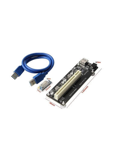 Pazly Pcı-e 1xten Pcıye Genişletme Adaptörü, Sürücüsüz, Güç Gerektirmeyen, Çok Amaçlı, 3.2x1.6x1.5cm
