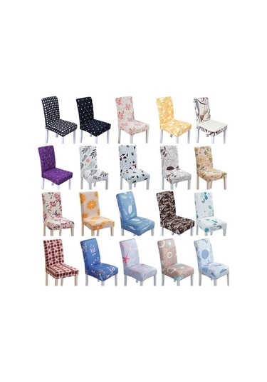 Esnek Ve Yıkanabilir Poliester Sandalye Kılıfı - Renkli Çiçek Desenli, Ev, Otel, Düğün Ve Partiler İçin Universal Tasarım Çok Renkli Çok Renkli
