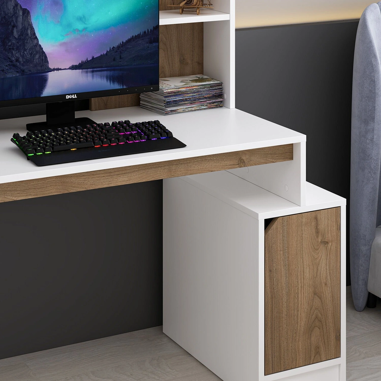 Arlena Çalışma Masası - Beyaz/rahle Çok Renkli