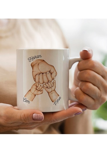 Bk Gift Kişiye Özel Baba-çocuk El Tasarımlı Kupa Bardak -2, Babaya Hediye, Yeni Doğum Hediyesi Kobitmeyencom30276 Bk Gift