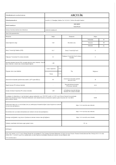Arçelik 1001 KMX 10 KG Çamaşır Kurutma Makinesi