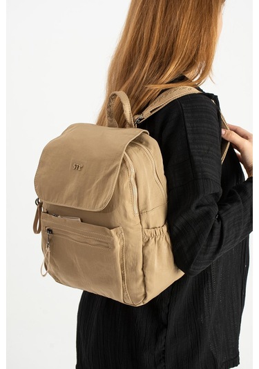 Yumuşak Dokulu Ultra Hafif, Esnek Ve Su Geçirmez Polyamid Kumaş Sırt Çantası Vizon Model: 571-13-14b Vizon