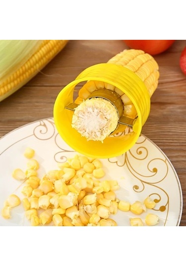 Sunshine011 2 Adet Parlak Sarı Mısır Soyma Aleti - Verimli Mısır Ayıklayıcı Ve Tane Çıkarıcı, Dayanıklı Mutfak Gereci Sarı