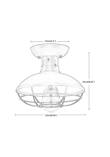 Tel Kafes Tavan Işıkları Kolye Lambaları Endüstriyel Retro Kubbe Tavan Lambasına Yakın Gümüş Gümüş